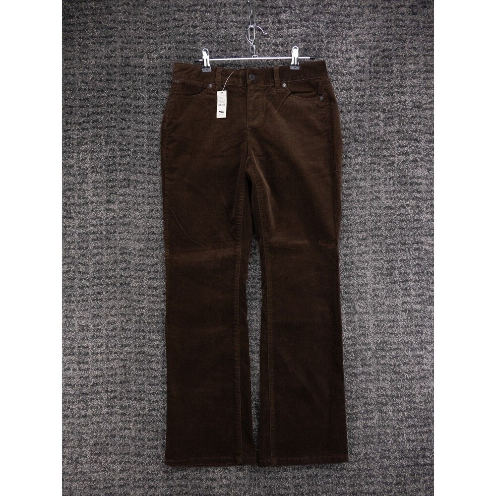 Talbots Pants Womens 4P Petite Brown Bootcut Curvy Corduroy Chino Stretch NWT